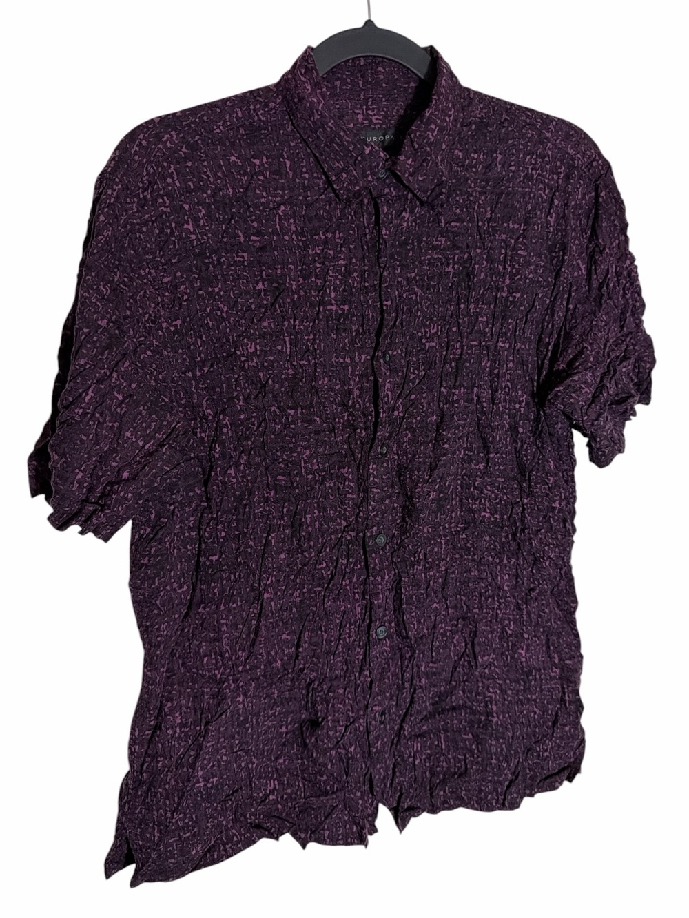 Via Europa Shirt Mens Size Medium Short Sleeve Button Down Rayon